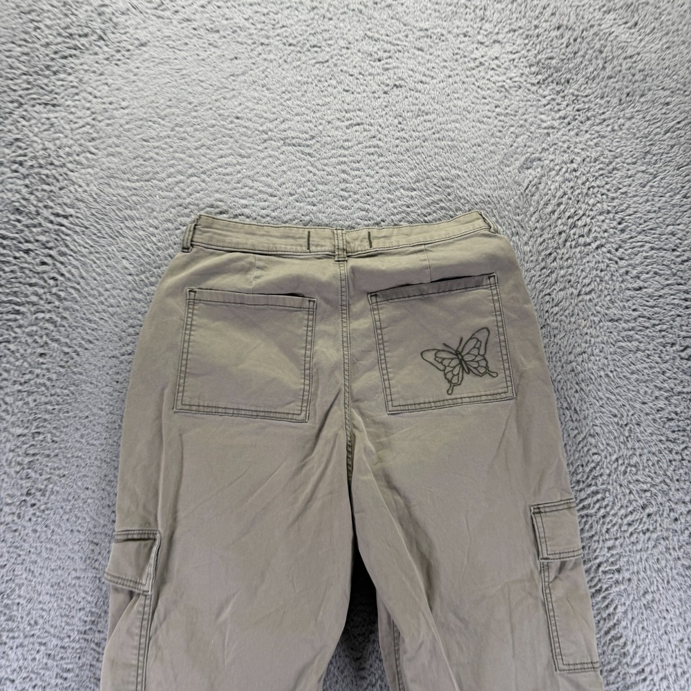 Hollister Pant Womens 8 Beige Cotton Cargo Straight Dad Workwear Travel Stretch - Picture 6 of 11